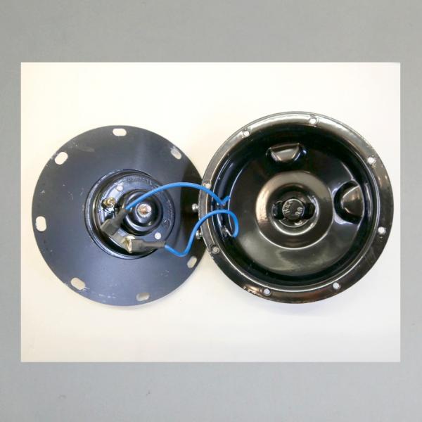 Noris Hupe/ Horn für Vorkriegs-Motorräder, 6 Volt Gleichstrom---Nachbau---Anschlüsse zur Seite