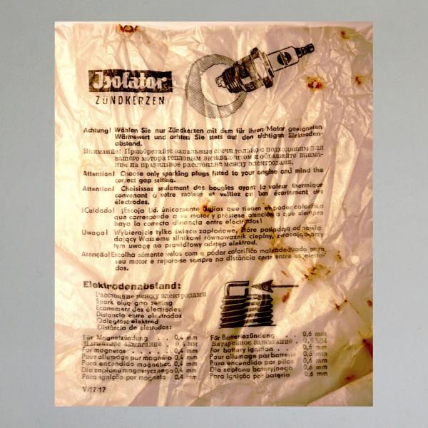 Renn-Zündkerze/ Rennkerze RM 18-300---M###---Wärmewert 300---Fabrikat ISOLATOR, 50er Jahre (Original alt, OVP, NOS)