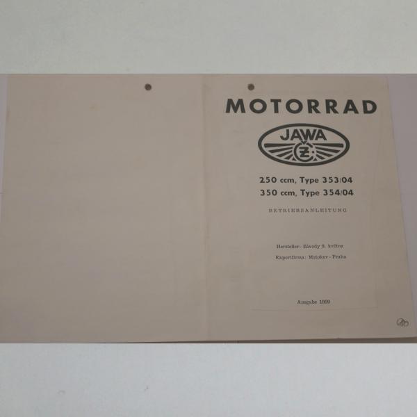 Jawa - Betriebsanleitung für 250 und 350 Ausgabe 1959, Kopie