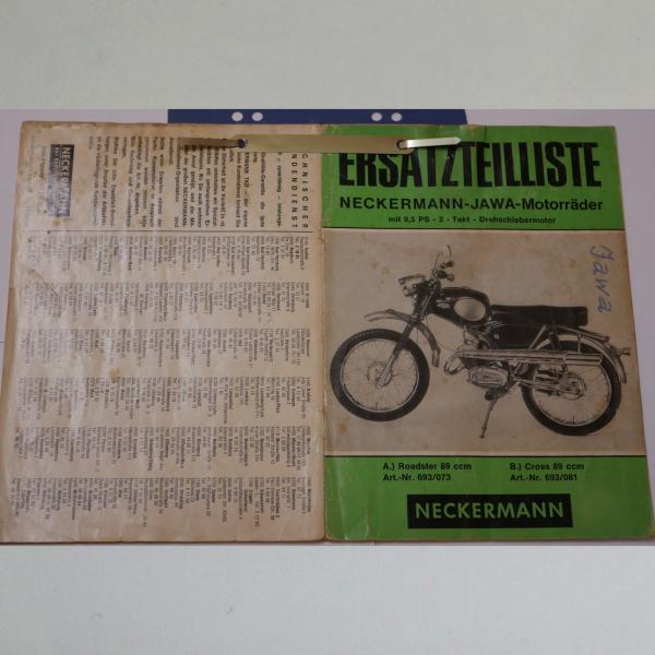 Jawa/Neckermann - Ersatzteilliste für Jawa-Motorräder mit 9,5 PS 2-Takt Drehschiebermotor, original