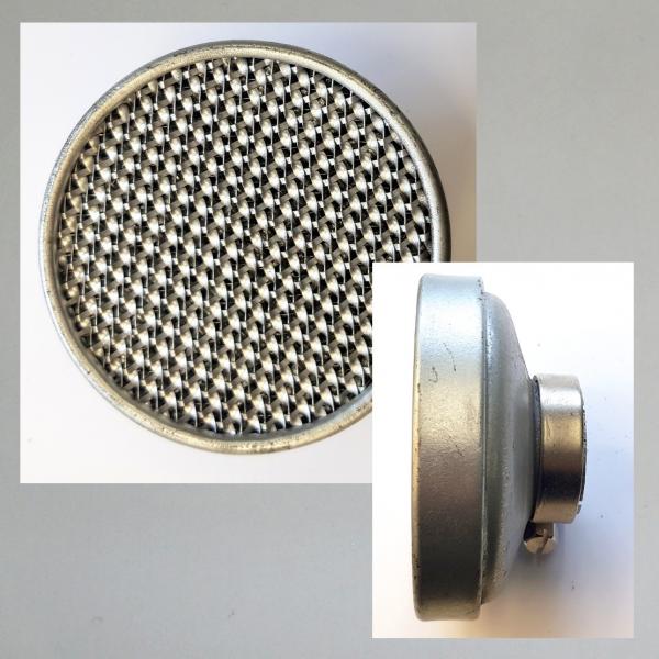 KNECHT Luftfilter offen, Anschluss: 35mm, Aussendurchmesser 92mm, original, 50er Jahre Ausführung---silbern lackiert---