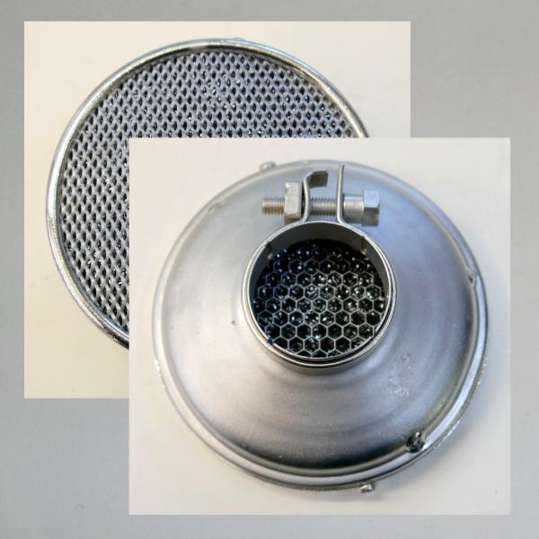 KNECHT Blech-Luftfilter, offen, einfache Ausführung, Steckanschluss 40mm/ Aussendurchmesser 112mm---Umbau auf Zerlegbarkeit---