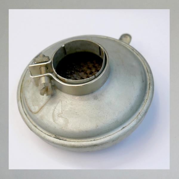 Knecht Blech-Luftfilter z.B. für DKW  RT 200, mit Klappe/Blende, Steckanschluss 40mm---neu verzinkt---