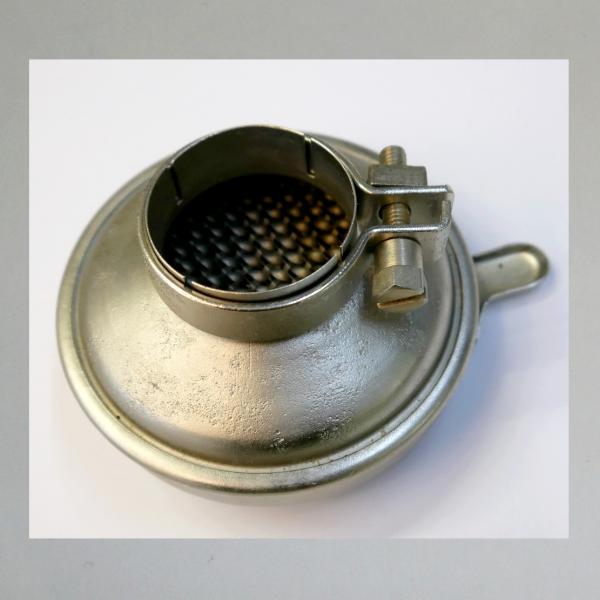 Knecht Blech-Luftfilter für DKW, mit Klappe/Blende, Steckanschluss 40mm---neu vernickelt---