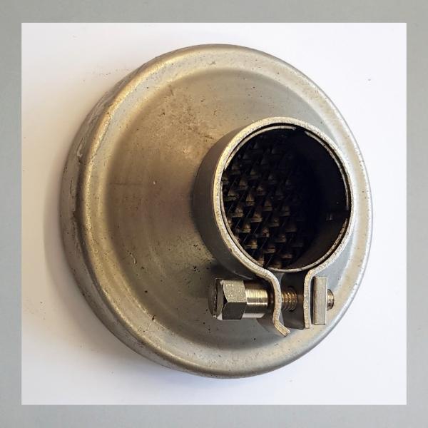UBK Blech-Luftfilter, offen, einfache Ausführung, Steckanschluss 35mm/ Aussendurchmesser 90---vernickelt---mittlerer Zustand---