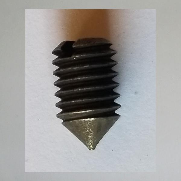 Madenschraube M6x10, mit Schlitz, mit Spitze, vernickelt