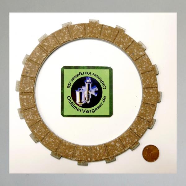 Kupplungsscheibe für NSU Max, Standard Max und Supermax, Reibbelag auf Stahl---Repro NEU---