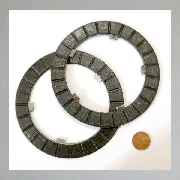 Kupplungsscheibe für NSU Fox 2 Takt und 4 Takt, Reibbelag auf Stahl---Original Gebraucht---Stärke 2,8mm