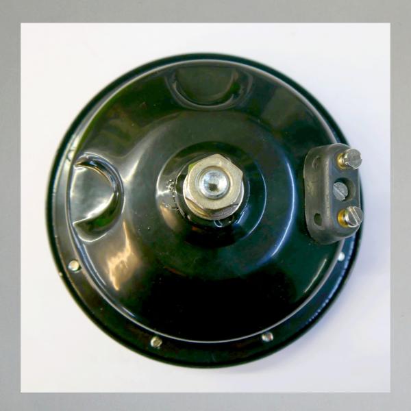 Noris Hupe/ Horn für Vorkriegs-Motorräder, 6 Volt Gleichstrom---Nachbau---Anschlüsse nach hinten