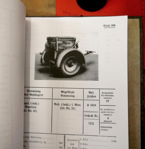 Buchkopie: Anahltswerte über Kraftfahrzeuge und Gerät (10.4.1940) der Wehrmacht