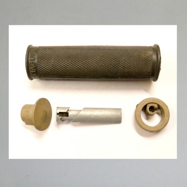 Gasgriff für Magura Vorkriegslenker---komplett---in Sahara-Beige---für Wehrmachts/ Heeresmodelle---Original NEU---