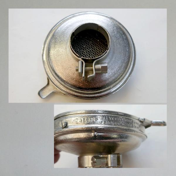 KNECHT Blech-Luftfilter, mit Klappe, Steckanschluss 40mm/ Aussendurchmesser 112mm---Umbau auf Zerlegbarkeit---