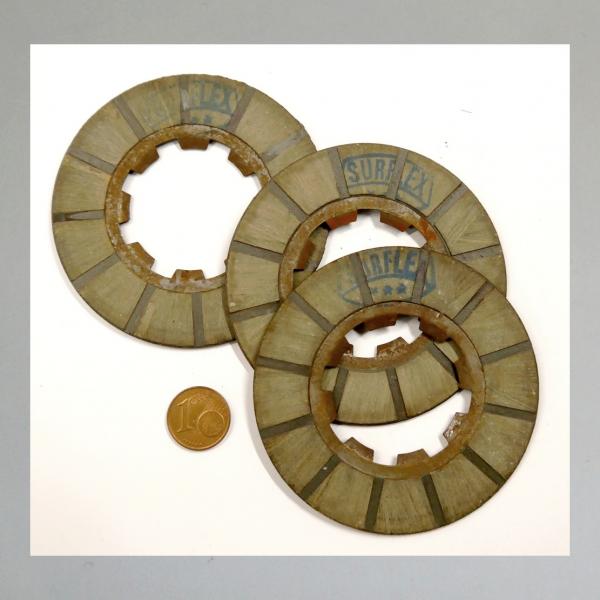 Kupplungsscheibe für Rex Motoren, Reibbelag auf Stahl, von Surflex---Original NEU---