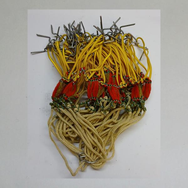 Rockschutznetz Fahrradnetz passend für 26"  gelbe Schnüre, rot/grün