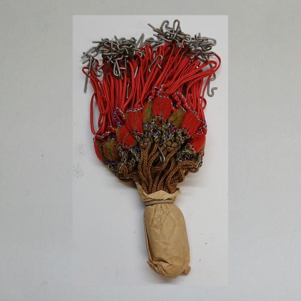 Rockschutznetz Fahrradnetz passend für 26"  rote Schnüre, rot/grün