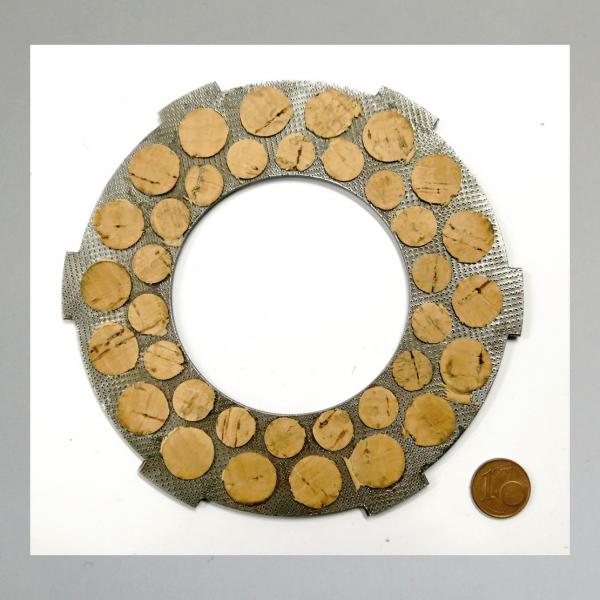 Kupplungsscheibe für DKW SB200, 250, 350, neu belegt und geschliffen---Originalscheibe, gebraucht---