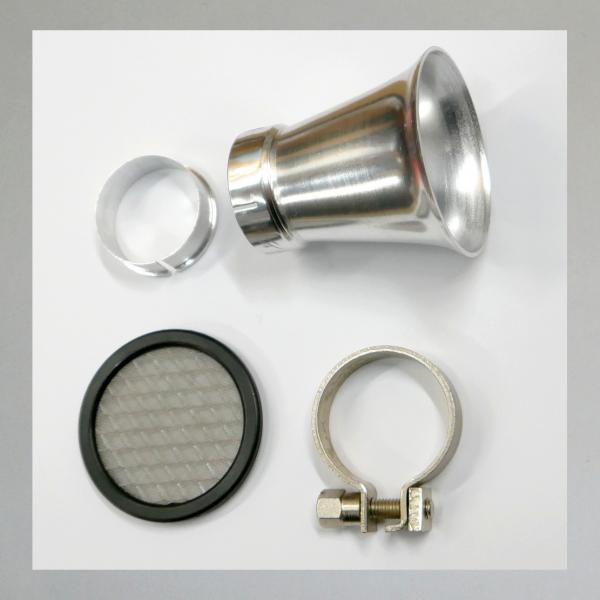 Sporttrichter/ Ansaugtrichter 40er Steckanschluss mit Klemmung---leichte, gezogene Ausführung---