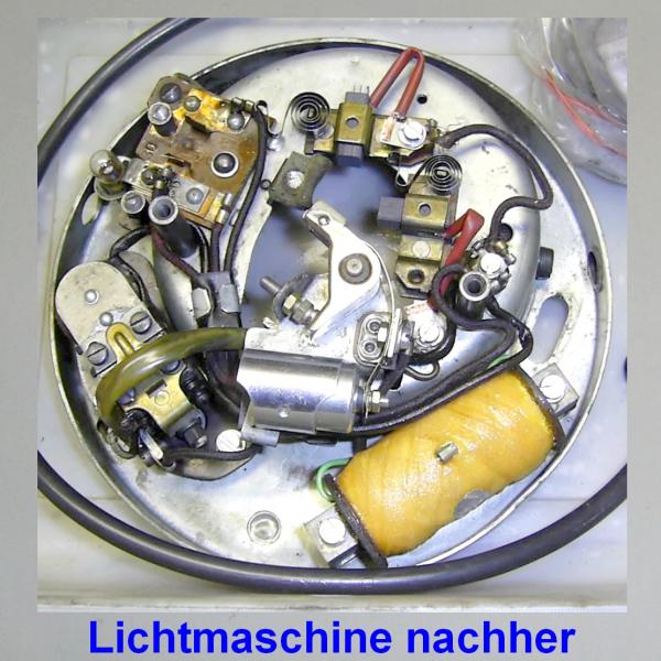 Beispiel: Lichtmaschine Noris Schwunglichtmagnetzünder an Triumpf BDG 125 von ca 1955