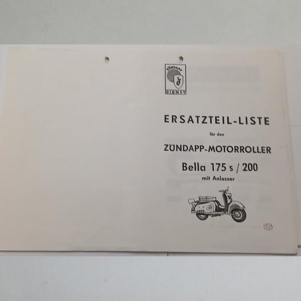 Zündapp - Ersatzteil-Liste für Bella 175s/200, Kopie