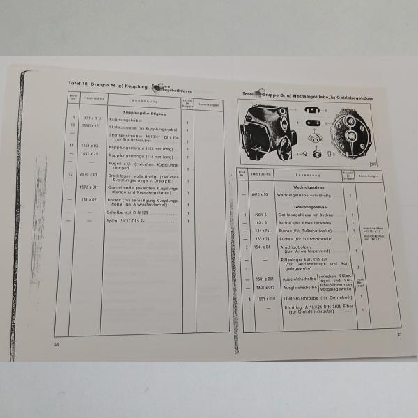 Zündapp - Ersatzteil-Liste für KS 600 und Seitenwagen, Kopie