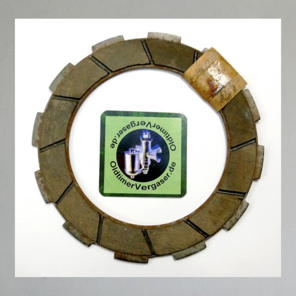 Kupplungsscheibe für Zündapp DB Modellreihe, Bella, Elastic, Comfort, Norma: Reibbelag auf Stahl (3,5mm)---Original NEU---