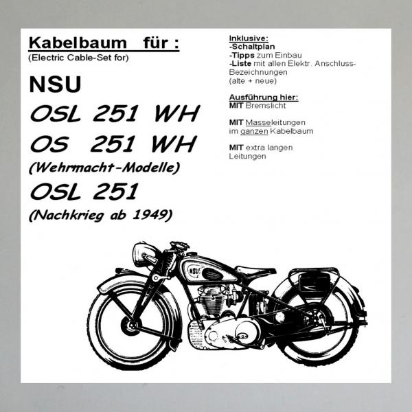 Kabelbaum/ Kabelsatz/ Leitungssatz NSU OSL251WH, OS251WH, OSL251 nachkrieg